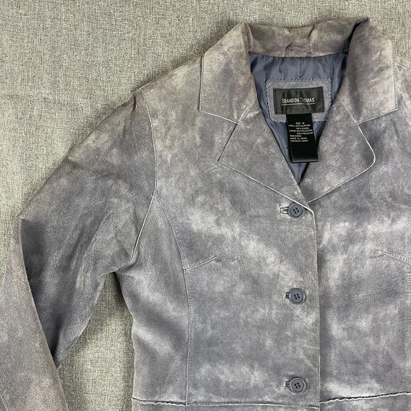 Vintage Brandon Thomas Lavender Purple Suede Leather Jacket Women Western Size M - Picture 10 of 11